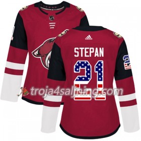 Arizona Coyotes tröja Derek Stepan 21 Röd USA Flag Fashion 2017-2018 Adidas Authentic - Dame NHL Tröjor